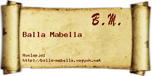 Balla Mabella névjegykártya